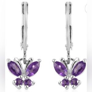 Amethyst Butterfly Earrings